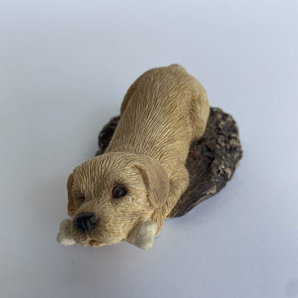 Vintage Dog Figurine Statue - "Pesky Pepers" Sandicast 1991 B17 Yellow Labrador - Picture 2 of 9